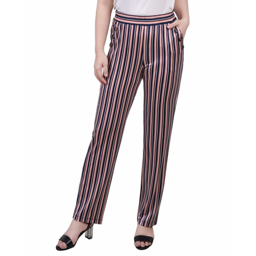 NY Collection Petite Wide Waist Pull On Pants